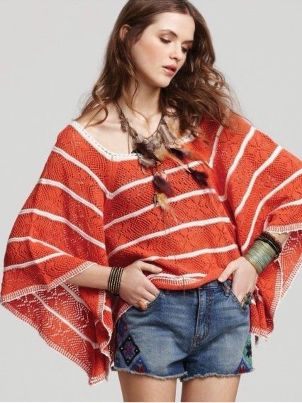 Free People La Bonita Knit Poncho